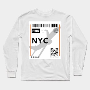 New York Ticket Design Long Sleeve T-Shirt